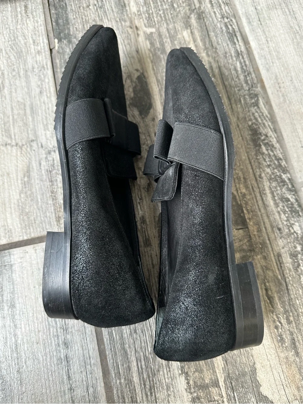 DANIELLA LEHAVI Black Leather Slip On Loafer Shoes  EU 39 US 9